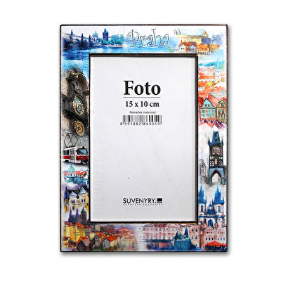 Fotorámeček Praha na výšku 10x15 malovaný 