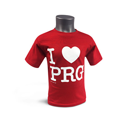 Tričko dětské I love PRG 95. - Červená