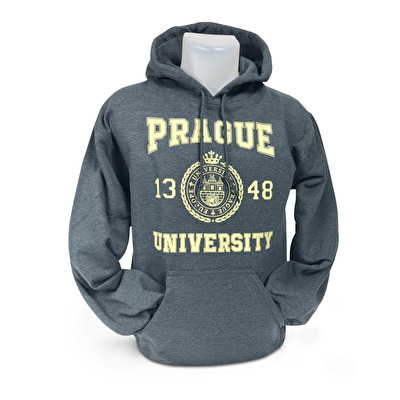 Mikina s kapucí Praha University M31. - Tmavě šedá