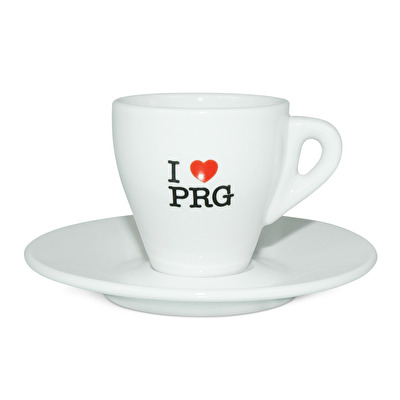 Šálek I love PRG s podšálkem