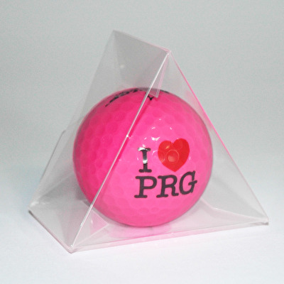 Golfový míček  I love PRG v krabičce růžový