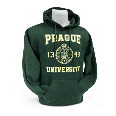 Mikina s kapucí Praha University M31. - Zelená