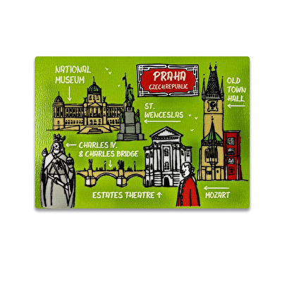 Magnet HDF 3D ALL Prague zelený 73.