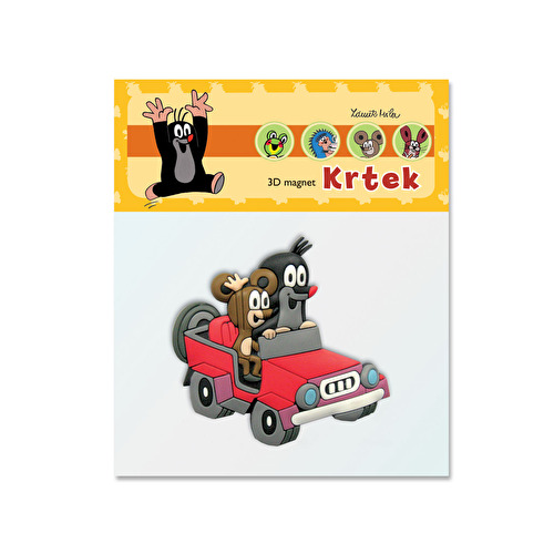 Magnet gumový Krteček a autíčko