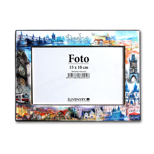Fotorámeček Praha na šířku 10x15 malovaný