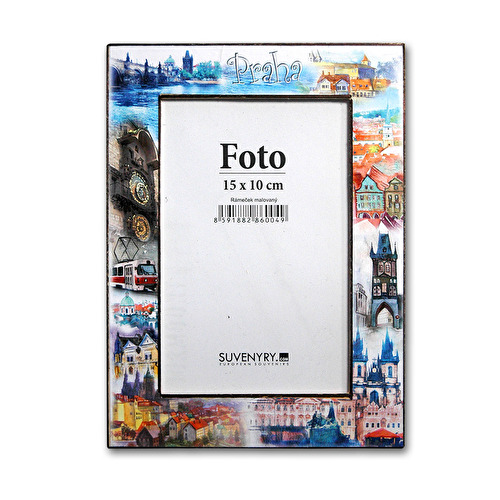 Fotorámeček Praha na výšku 10x15 malovaný 