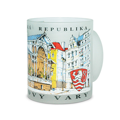 Sandgestrahlte Tasse Karlsbad - Karlovy Vary Kolonnade