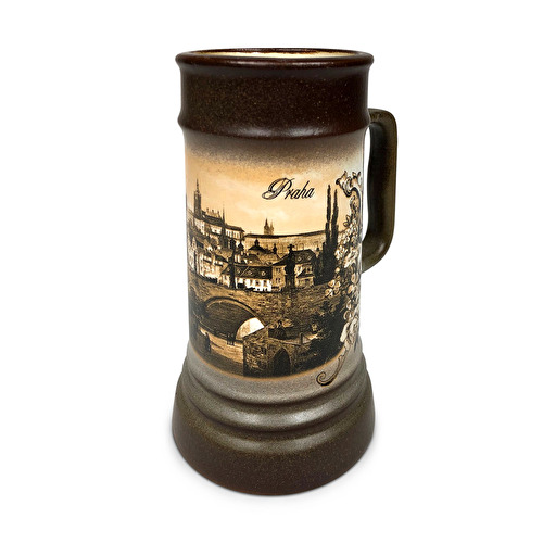 Korbel keramický Praha hnědý Felix 0,6 l 10X.