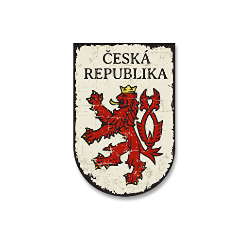 Samolepka Praha Lev bílá retro 59.