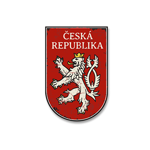 Samolepka Praha Lev červená retro 58.
