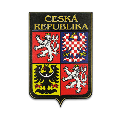 Wooden magnet Czech Coat of Arms black 1.