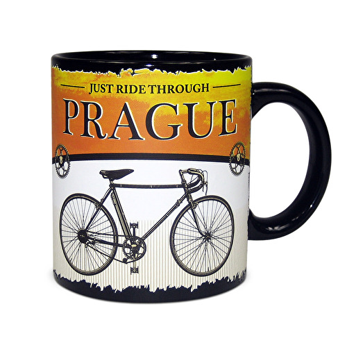 Tasse Prag Fahrrad gelb