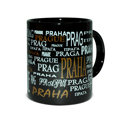 Mug Prague Texts black