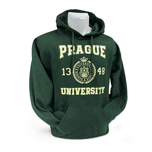 Sweatshirt mit Kapuze Prag University dunkelgrün M31.