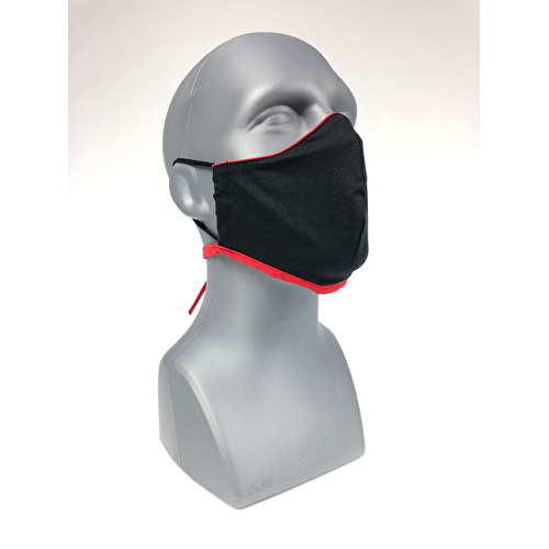 Cotton face mask black-red