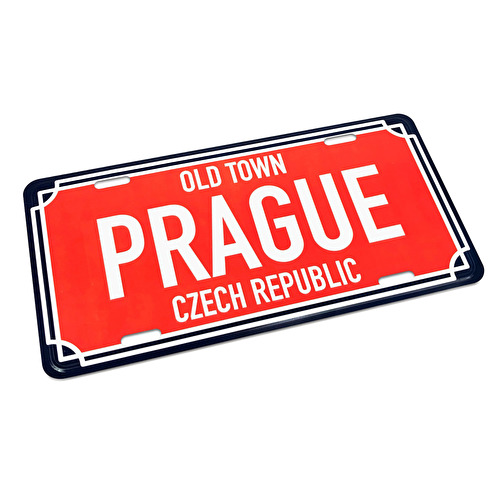 Metal sign Prague 30x15 cm Street