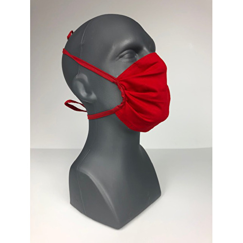 Cotton face mask HEPA filter red