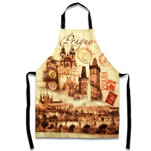 Fabric apron for cooking  Prague Retro