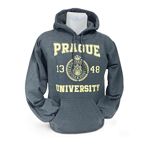 Sweatshirt mit Kapuze Prag University dunkelgrau M31.