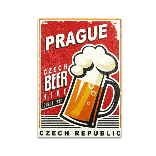 Wooden magnet Prague Beer 4.