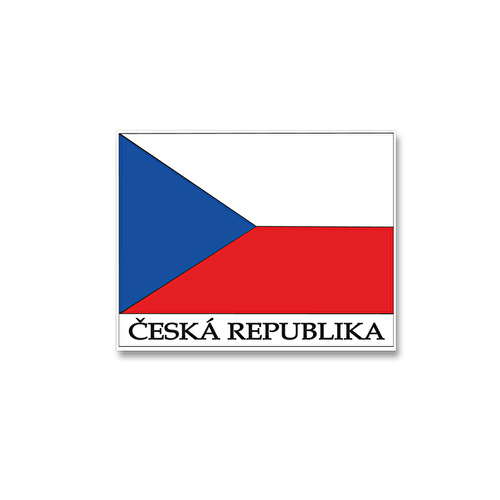 Samolepka Česká republika vlajka bílá 19.