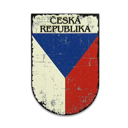 Wooden magnet Czech flag retro 40.