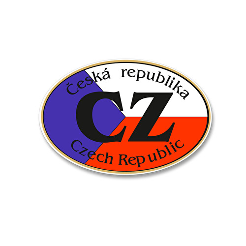 Sticker Czech Republic CZ flag 21.
