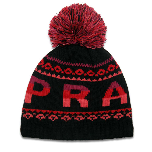 Winter hat with Pomo Pom black-burgundy Prague