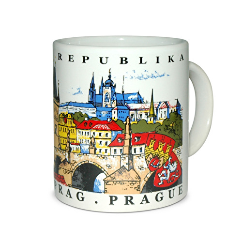 Mug  painted Prague - Bridge Tower J