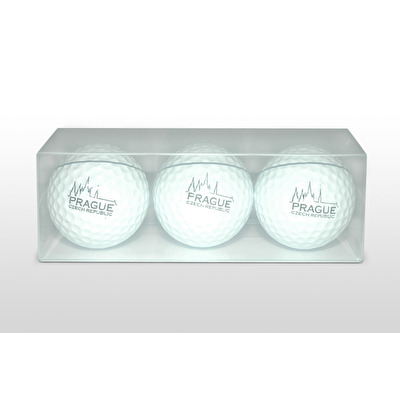 Golfové míčky Praha, set 3 ks v krabičce