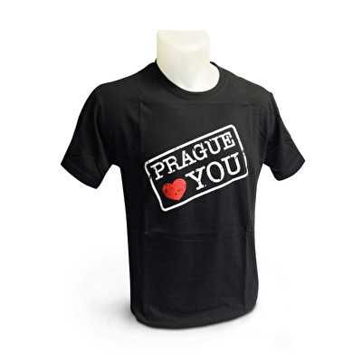 Tričko Prague love you 47. - Černá