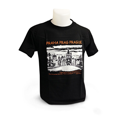 T-shirt Prague Kafka 16. - Black