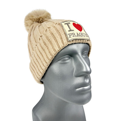 Mũ len có pom I love PRAGUE be sáng