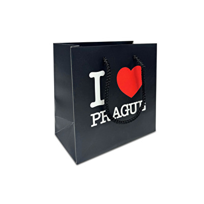 Paper gift bag I love Prague 15/15/8 cm