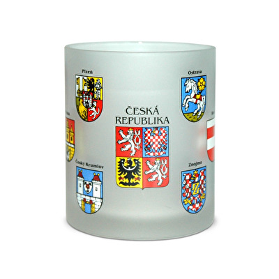 Sandgestrahlte Tasse Prag Wappen von Tschechien