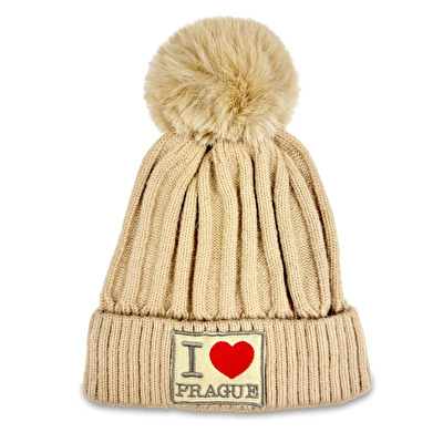 Mũ len có pom I love PRAGUE be sáng