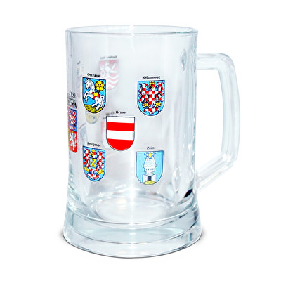 Korbel skleněný Praha Corona 0,5 Znaky