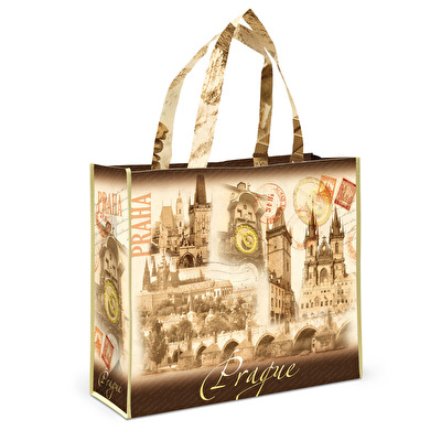 Plastiktüte Prag Retro 40x34 cm