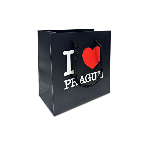 Paper gift bag I love Prague 15/15/8 cm
