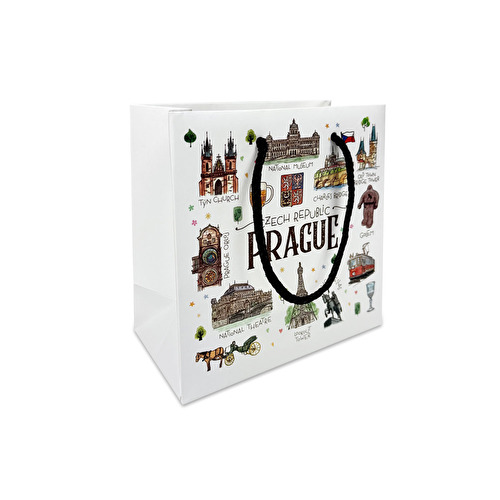 Paper gift bag Prague Aquarel 15/15/8 cm