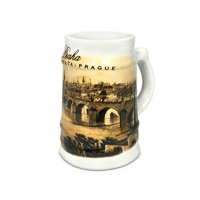 Ceramic miniature brown Prague 7.