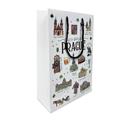 Taška papírová Praha Aquarel 20x30x8 cm