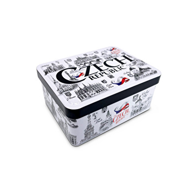 Metal box M Prague sweets Czech Republic 