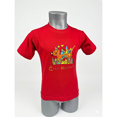 Children's T-shirt Český Krumlov - Cat - Red