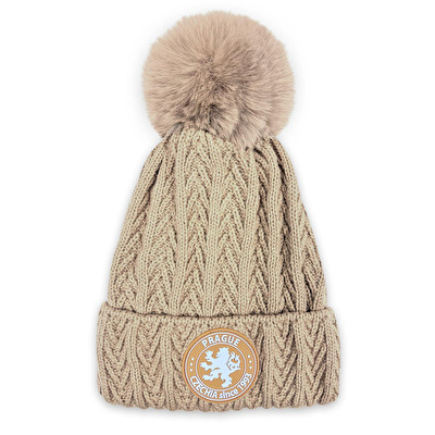 Kulich CHEL béžový s hnědo bílou gumovou nášivkou