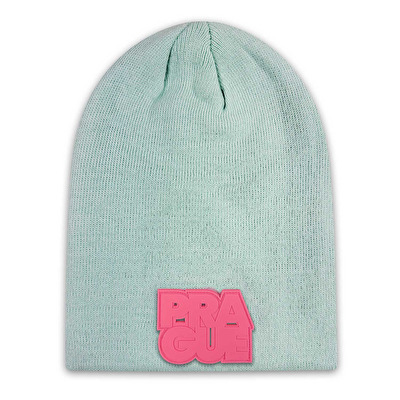 Mint Winter Beanie GAB with Pink Rubber Patch