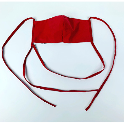 Oboustranná rouška Evička noviny-červená