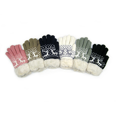 Rukavice dámské Praha kožíšek sob/vločka