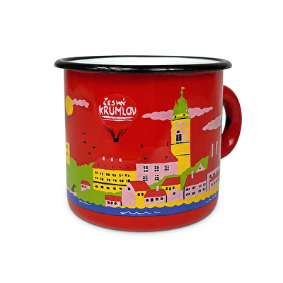 Hrnek SMALT Český Krumlov červená 121G. - Červená