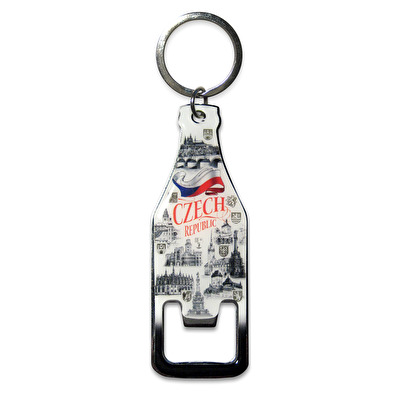 Schlüsselanhänger Öffner Flasche Tschechische Republik 